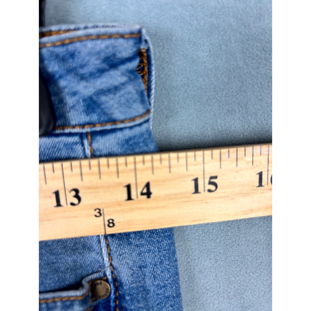Venus Floral Embroidered Rose Skinny Jeans Medium Wash Raw Hem Size 4 - Picture 8 of 13